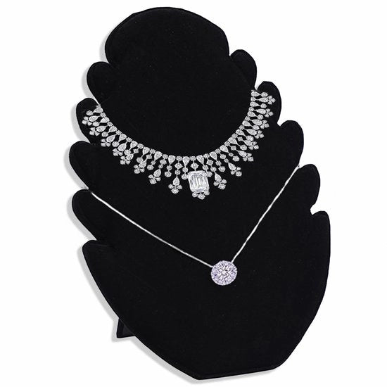Display per Collane con Supporto Fluffato per Collane - Nero - Organizzatore per Collane - Display per Collane - Supporto per Collane - Adatto per l'Uso in Casa