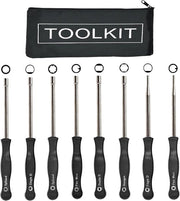 Set di Regolazione Carburatore a 8 pezzi - Set di Sincronizzazione Carburatore - Chiavi a Lame in Acciaio Inossidabile - Adatto per Motrici a 2 Tempi - Compreso Diversi Tipi di Testine - Manopola di Regolazione