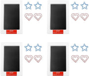 Set di stampa a inchiostro 4 unità - Set di cuscinetti senza inchiostro - Impressione a mano e a piedi - 8 carte da stampa - 4 clip in plastica - 9,5x6 cm - Set di stampa