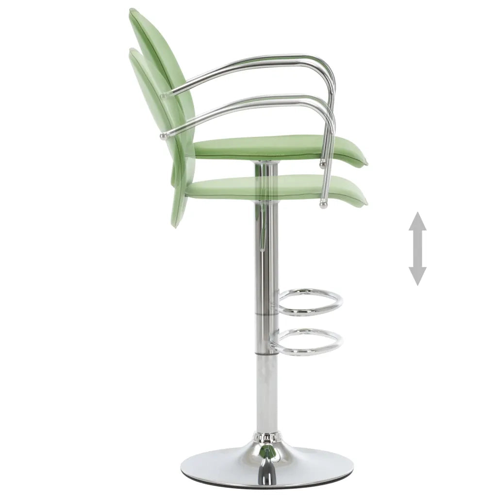 Sgabelli da Bar con Braccioli 2 pz Verdi in Similpelle cod mxl 63322