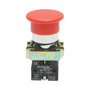 Pulsante di comando STOP rosso con ritorno a fungo 1NC, 400V/10A, LAY5 Breckner Germany