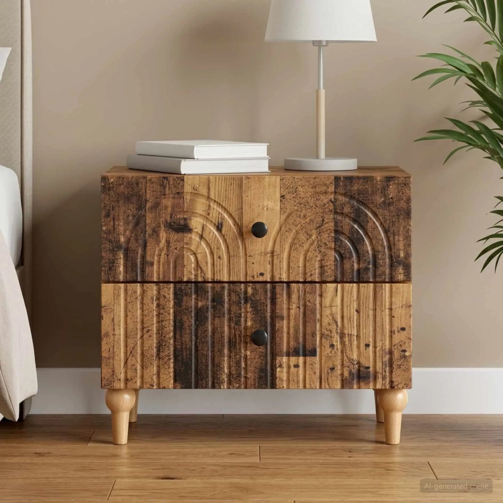 Armadio da Notte con cassetto Legno antico 62 x 34,5 x 48 cm 894093