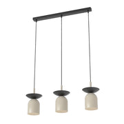 Lampada a sospensione EGO 3 luci in acciaio mokka