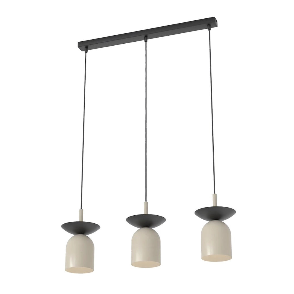 Lampada a sospensione EGO 3 luci in acciaio mokka