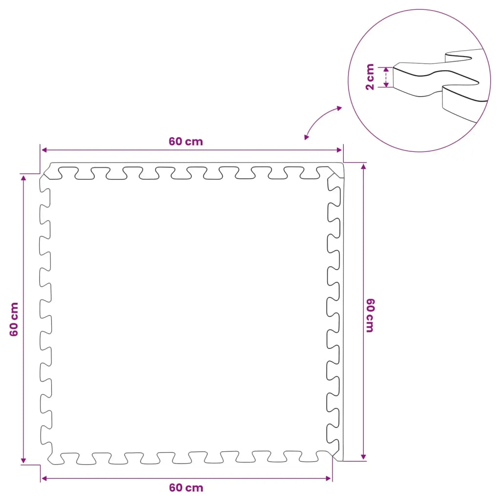 Tappetino per piscina 24 pcs Nero 8,64 m² Schiuma EVA 3433308