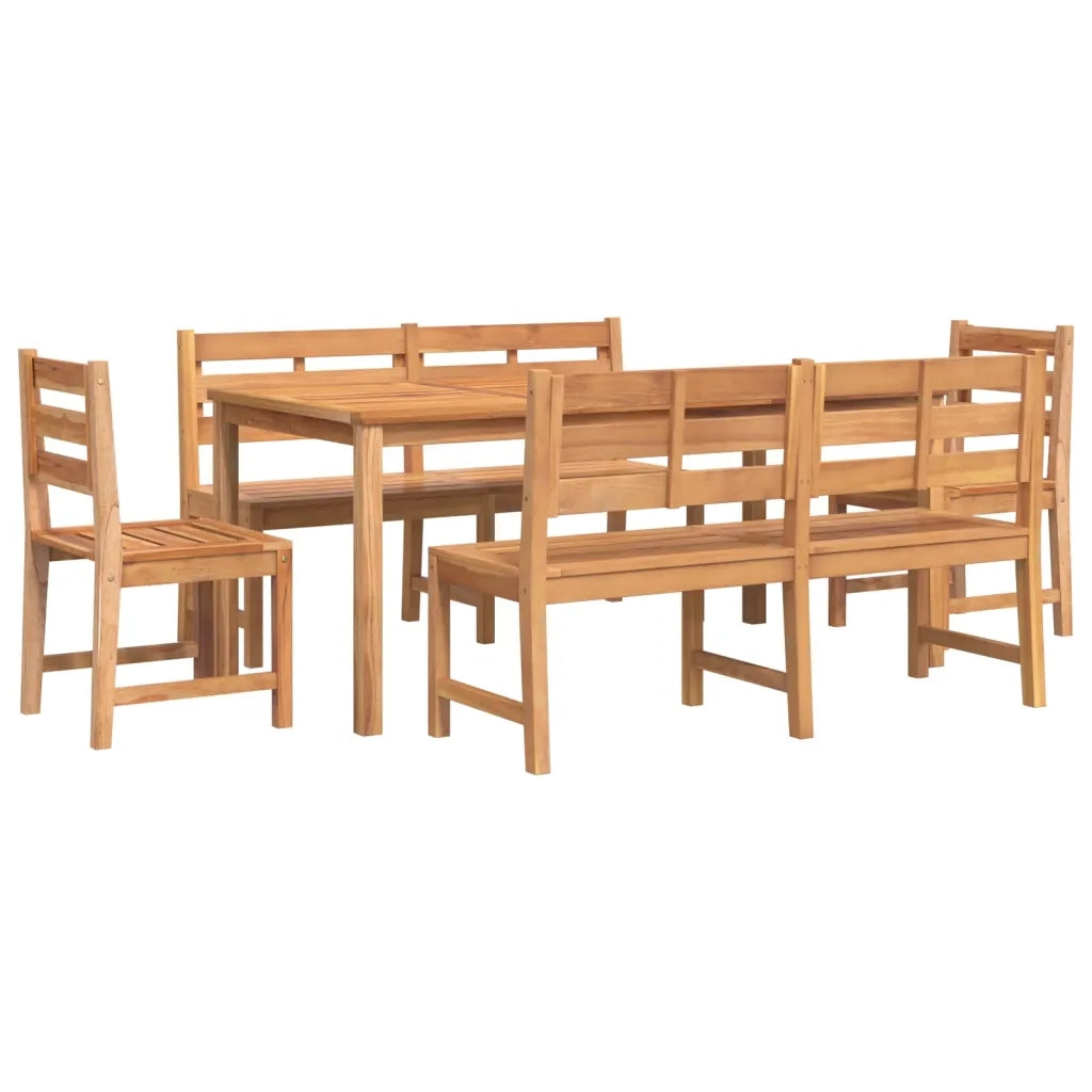 Set da Pranzo per Giardino 5 pz in Legno Massello di Teak 3157201
