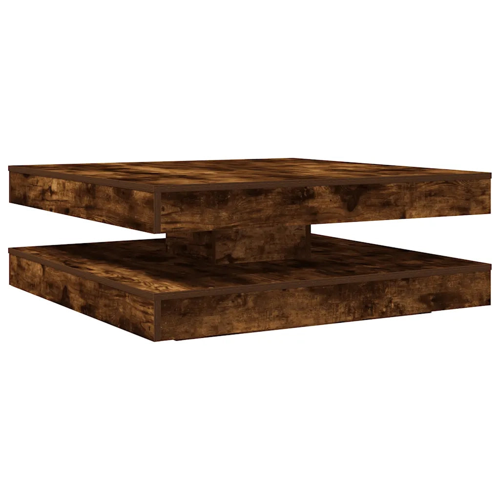 Tavolino da Caff¨¨ Girevole a 360 Gradi-Tavolino da soggiorno Rovere 90x90x34,5 cm