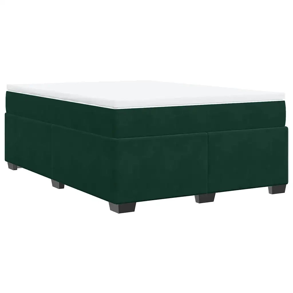 Giroletto a Molle con Materasso Verde Scuro 140x190 cm Velluto 3285284