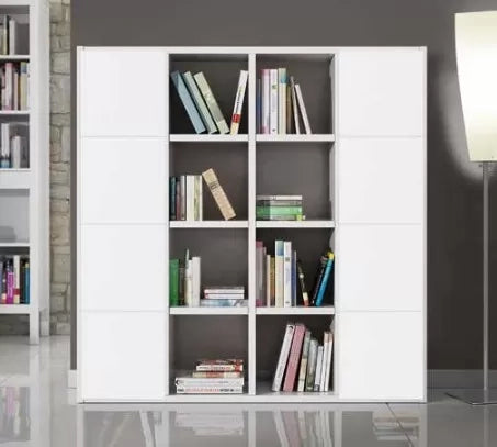 Libreria porta tv moderna bianco frassino l175 p30 h175