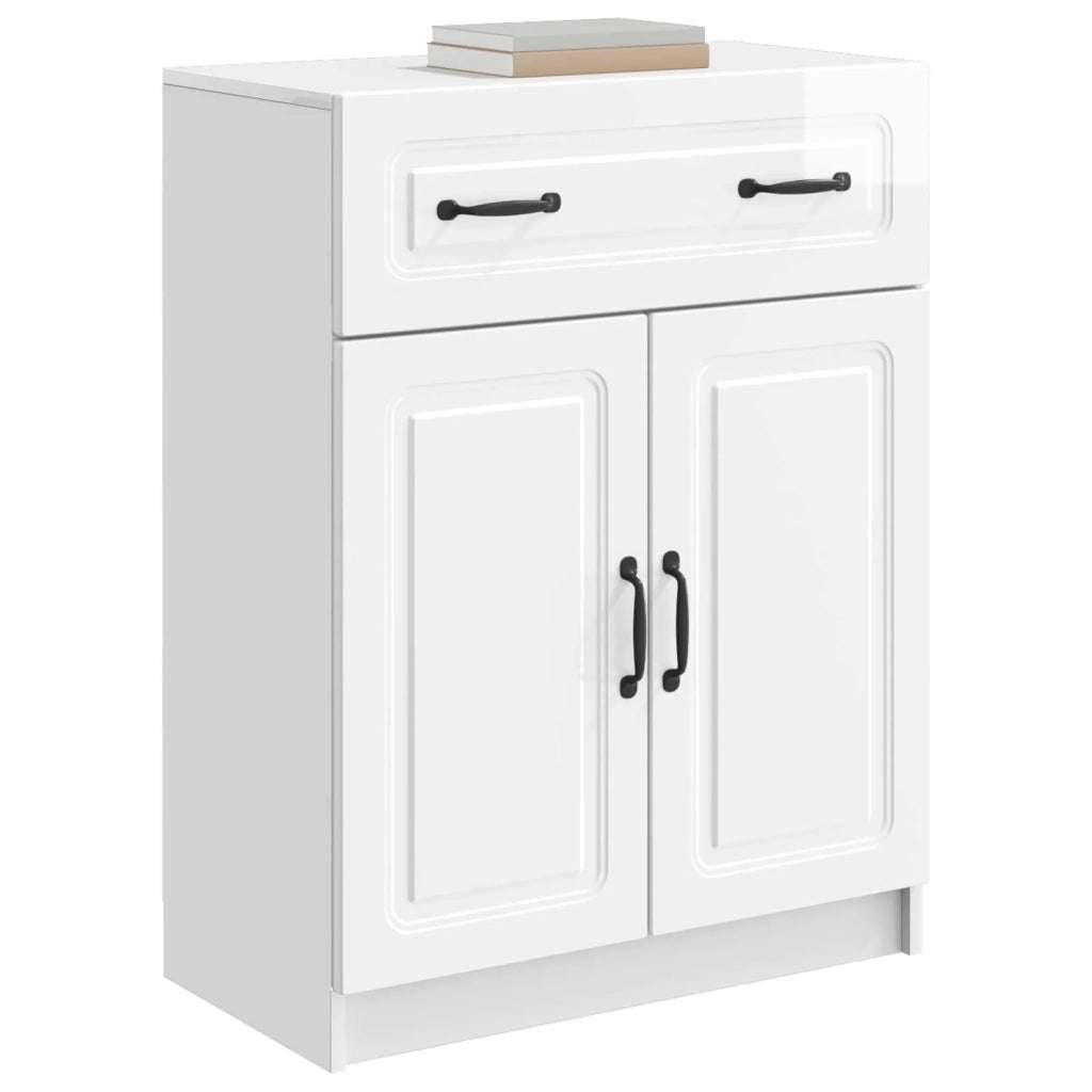 Credenza Bianco Lucido 66 x 34,5 x 87 cm Legno ingegnerizzato
