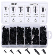 Chiodi a viti 146 pezzi - Accessori di fissaggio - Tipo push - Nylon - Auto - Kit di fissaggio - Viti a clip