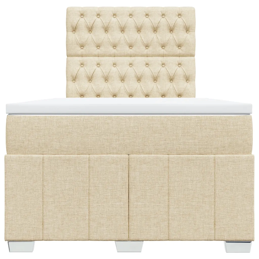 Giroletto a Molle con Materasso Crema 120x190 cm in Tessuto 3293919