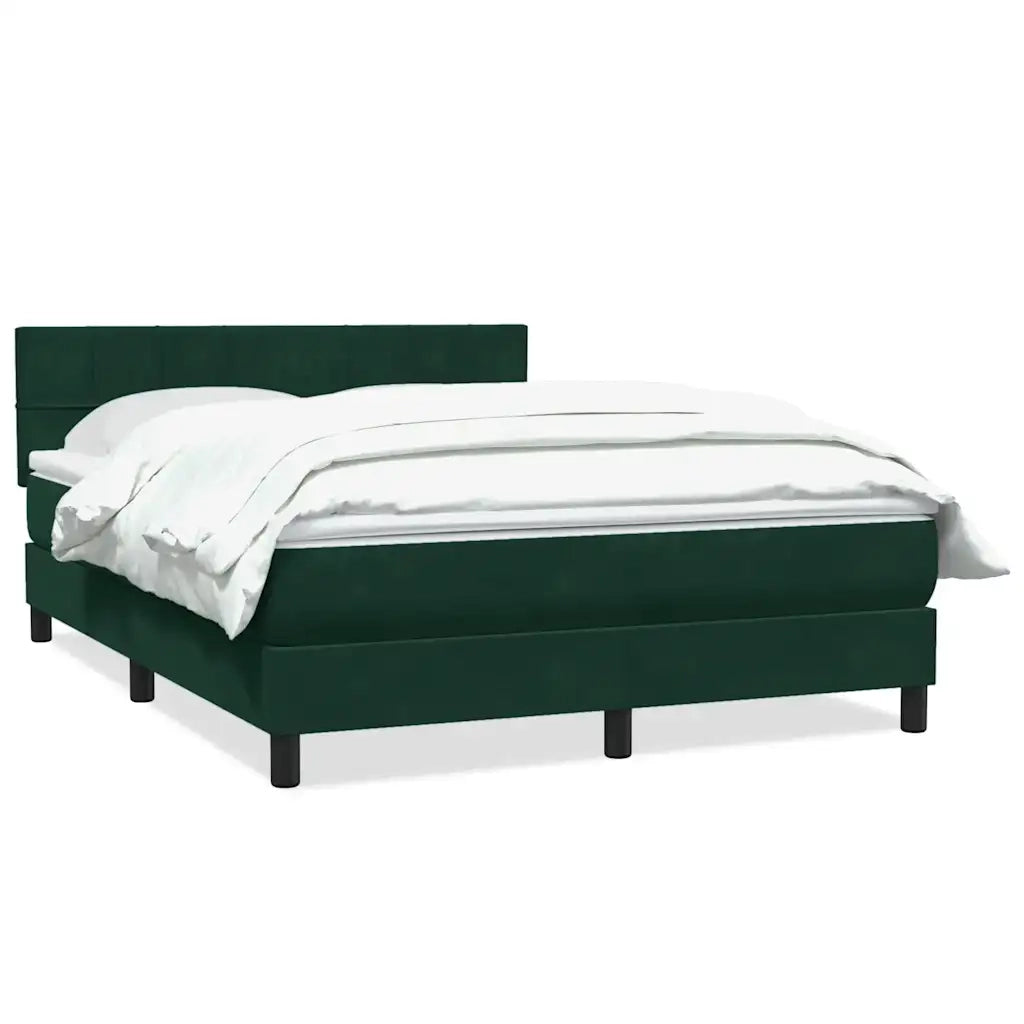 vidaXL Giroletto a Molle con Materasso Verde Scuro 160x220 cm Velluto