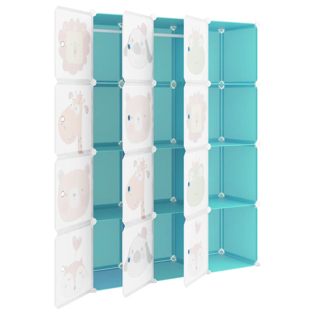 Scaffale Portaoggetti per Bambini con 12 Cubi Verdi in PP CFW2244085