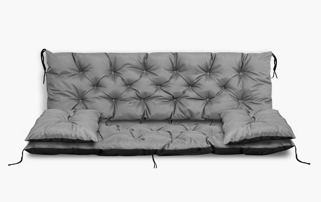 AIO FACTORY Set di cuscini da giardino 150x60x50 cm impermeabile grigio scuro