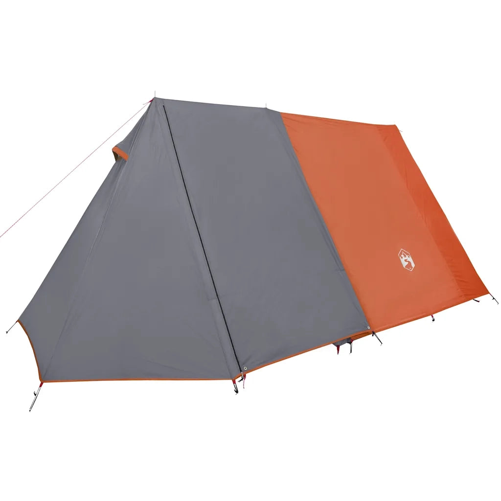 Tenda da Campeggio 3 Persone-Tenda per Escursionismo Grigio e Arancione Impermeabile