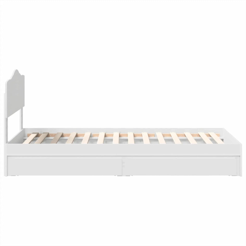 Letto con Contenitore Bianco 70 x 190 cm Legno multistrato 3413145