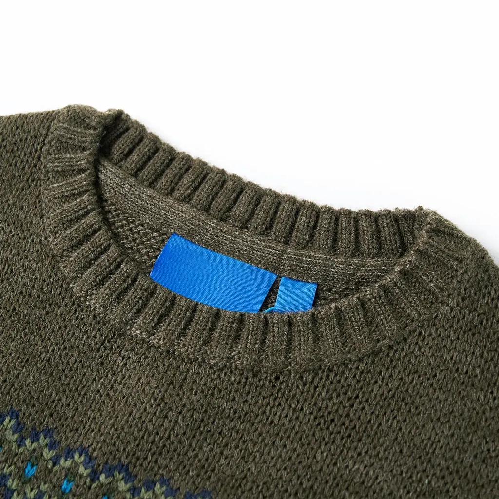 Maglione per Bambini Lavorato a Maglia Cachi 128
