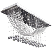 Lampada da Soffitto Bianca con Cristalli di Vetro 8 x G9 29 cm CFW3639541