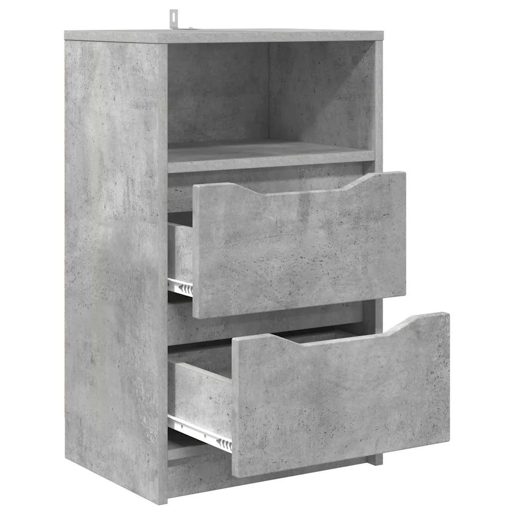 Comodino-Tavolino da notte Grigio cemento 40 x 30 x 467 cm Legno multistrato