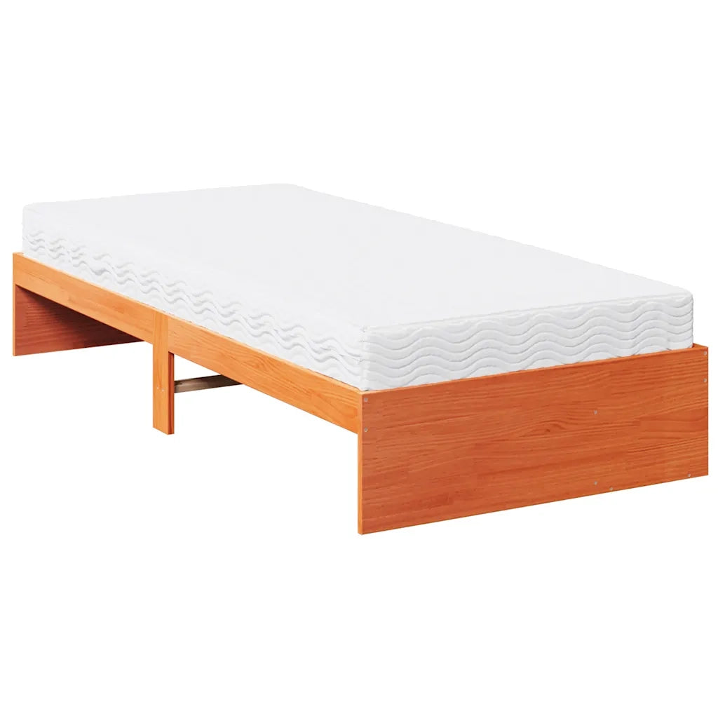 Dormeuse con Materasso Marrone 80x200 cm Legno Massello di Pino 3324600