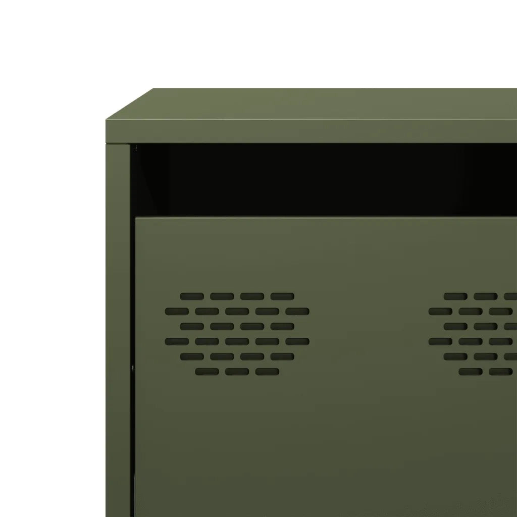 Mobile TV Verde Oliva 68x39x43,5cm in Acciaio Laminato a Freddo 851236
