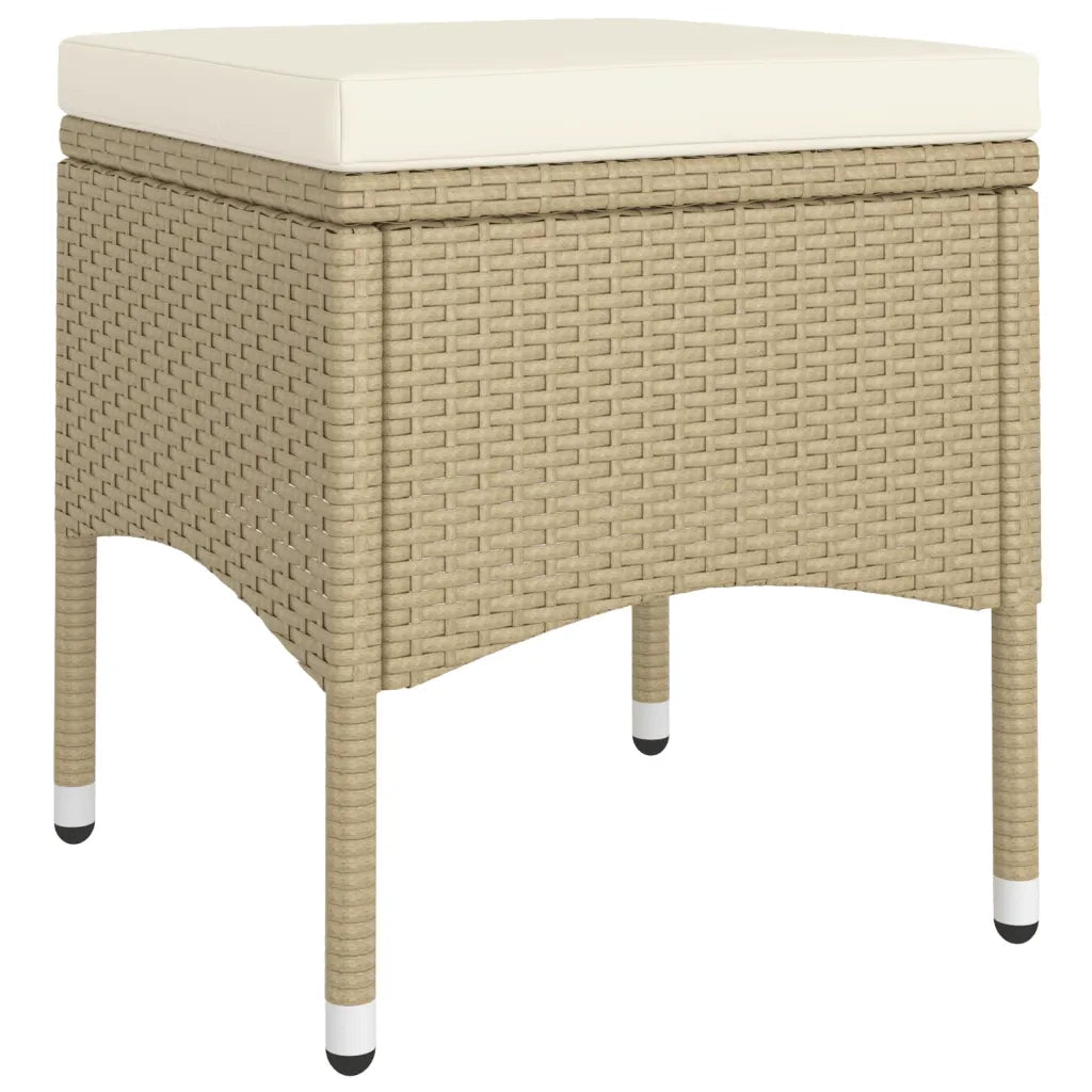 Set Bistrot da Giardino 5 pz | Set Salotto da Giardino Polyrattan e Vetro Temperato Beige