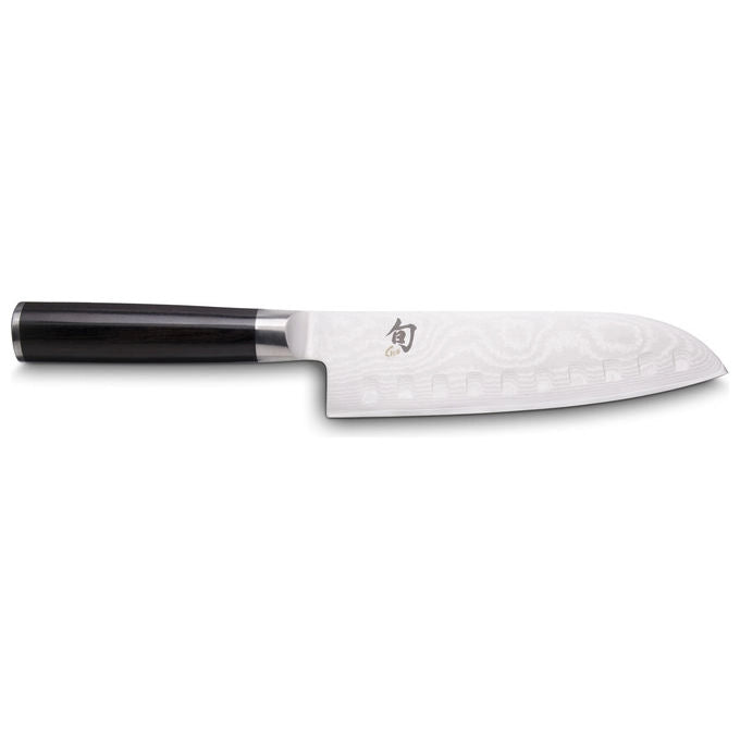 Kai DM-0718 Shun Classic Coltello Santoku Lama 18 cm Acciaio Damasco Manico Legno di Pakka colore Nero