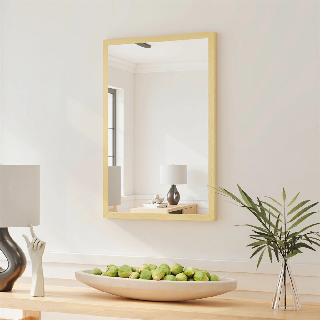 Specchio da parete rettangolare ¨C Minimal ¨C 60x40 cm legno naturale