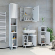 Cassa da bagno in legno con finitura lucida e contenitore 30 x 95 cm