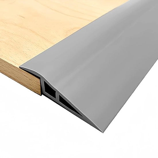 Profilo di transizione autofibro, profilo di transizione PVC per altezze variabili (altezza 12-15 mm), larghezza 7 cm, striscia di guida, striscia di transizione per pavimenti per pellicolare e applicare (grigio, 1 m)