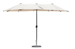 Ombrellone da Giardino Doppio 2x4m Palo Ø38 mm Antracite e Ecrù