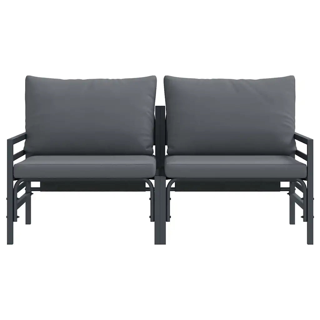 Divano da Giardino-Mobili da Esterno 2 Pezzo Antracite 80 x 80 x 71 cm Acciaio 102733
