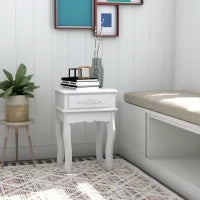 Comodino Tavolino Moderno con Cassetto Mobiletto Multiuso in Legno