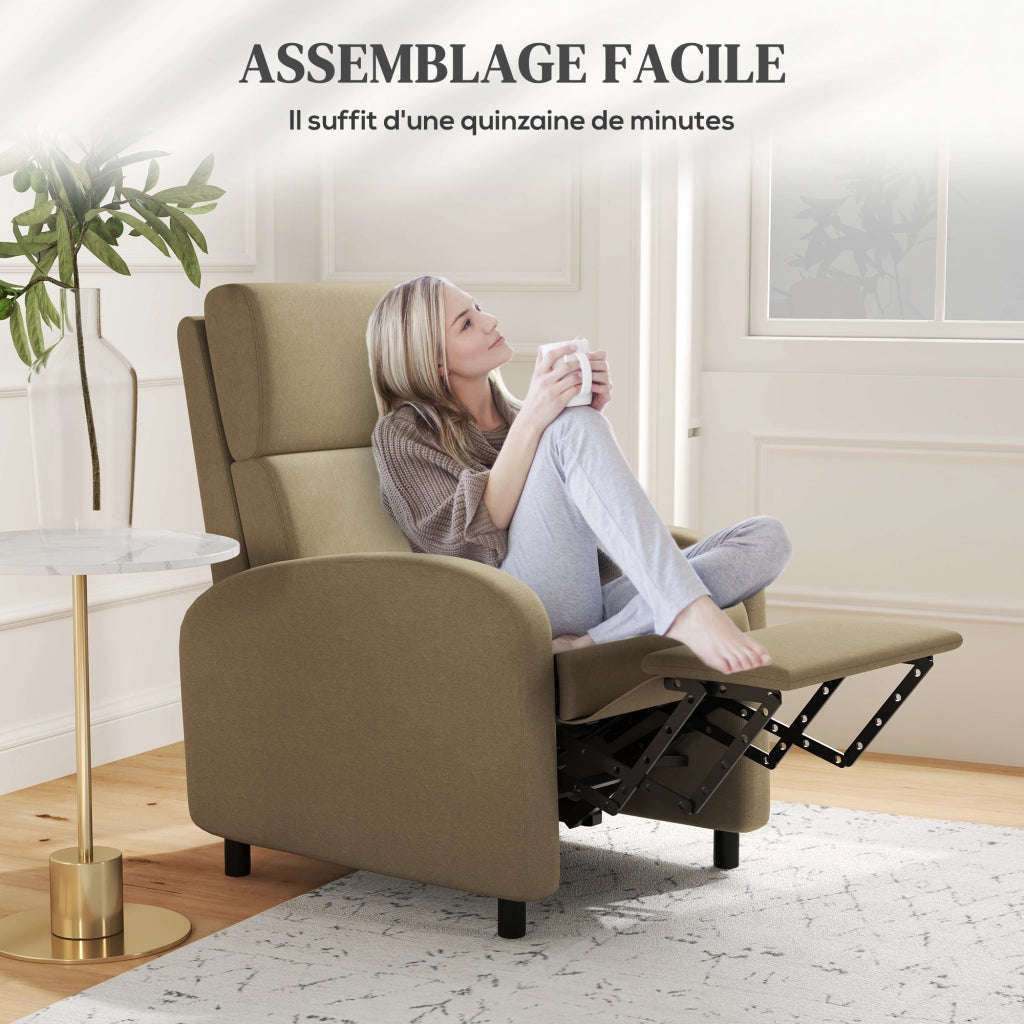 Poltrona relax reclinabile ¨C zephmum ¨C Grigio scuro, tessuto velluto, 88x102x110