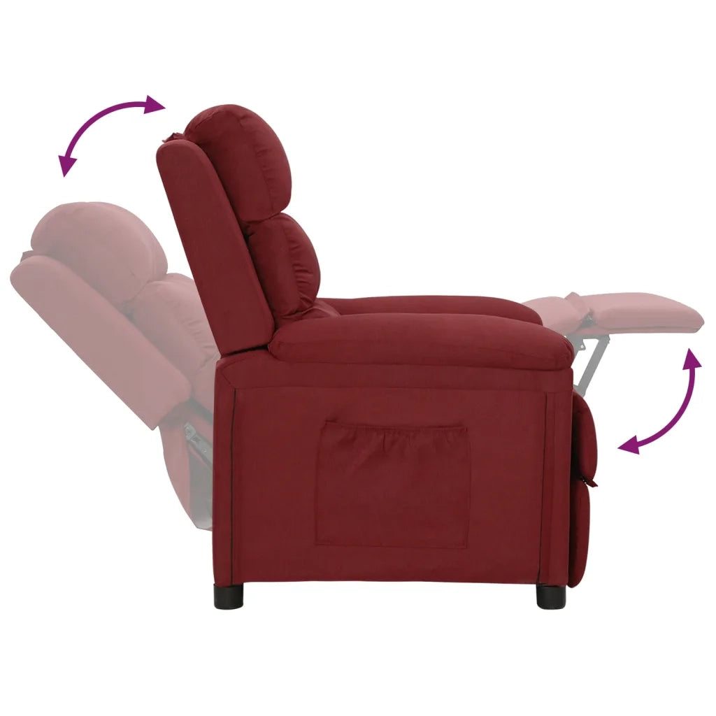 Poltrona Reclinabile Rosso Vino in Tessuto cod mxl 10006
