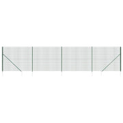 Recinzione da Giardino | Recinzione Metallica con Picchetti Ancoraggio Verde 1,4x10 m