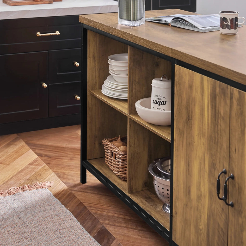 Isola cucina Mobile da cucina autoportante Credenza Tavolo da bar design industriale 170x60x89cm KNL01-F