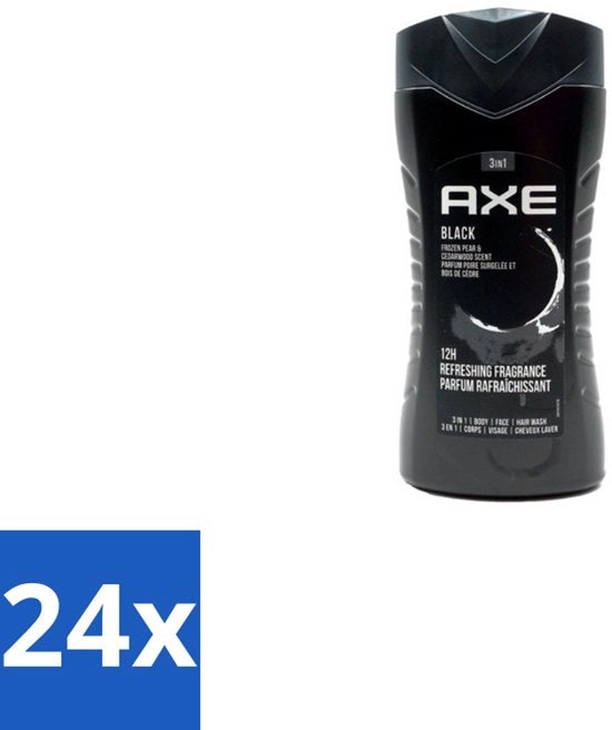 Asse - Gel per Doccia - Nero - Houtato e Frizzante - 250 ml - Confezione Economica - 24 pezzi