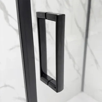 Box doccia angolare 80x140 cm scorrevole con profilo nero opaco  Tay