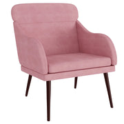 Poltrona | Sedia Relax Rosa 63x76x80 cm Velluto