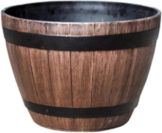 Vaso per fiori in legno di imitazione, vasca rotonda per piante per interni ed esterni, fiori per casa, giardino, balcone, terrazzo