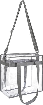 Borsa trasparente con chiusura a raccordo, borsa da spalla trasparente con cinturino regolabile (12x12x6 pollici)