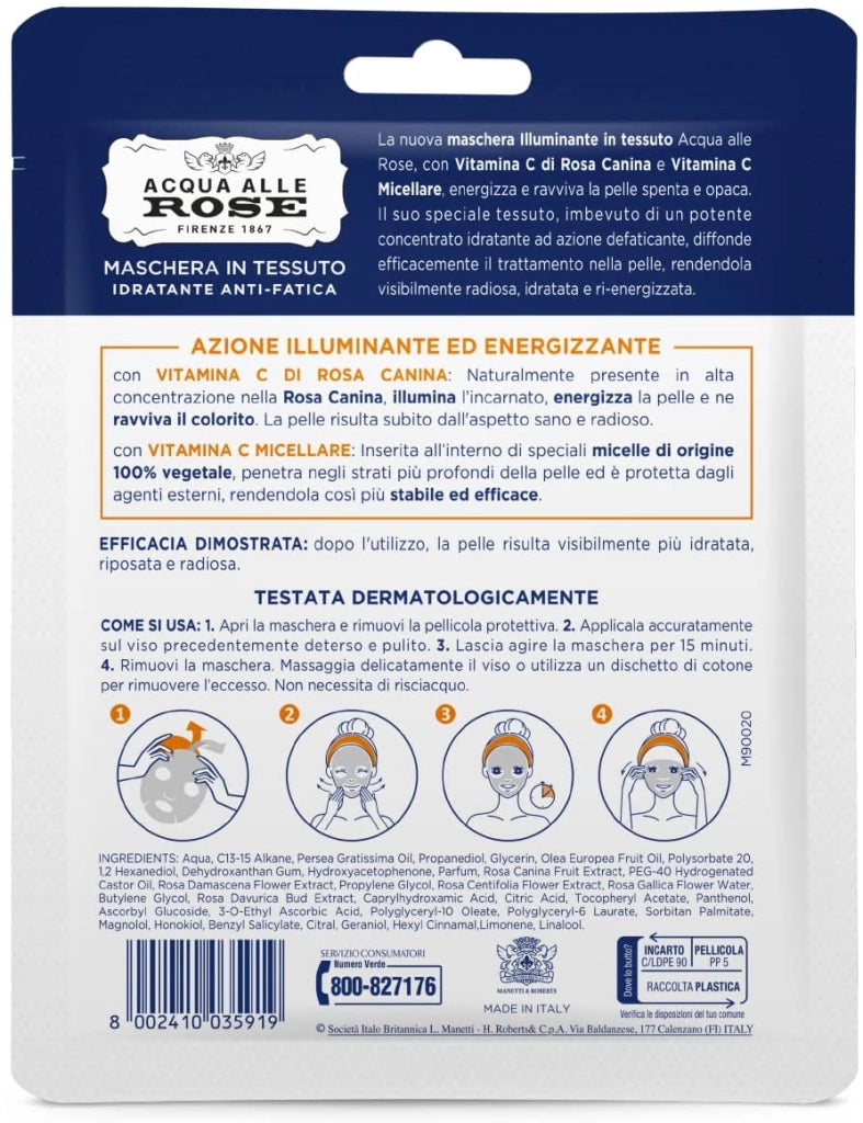 ACQUA ALLE ROSE MASCHERA VISO IN TESSUTO ILLUMINANTE