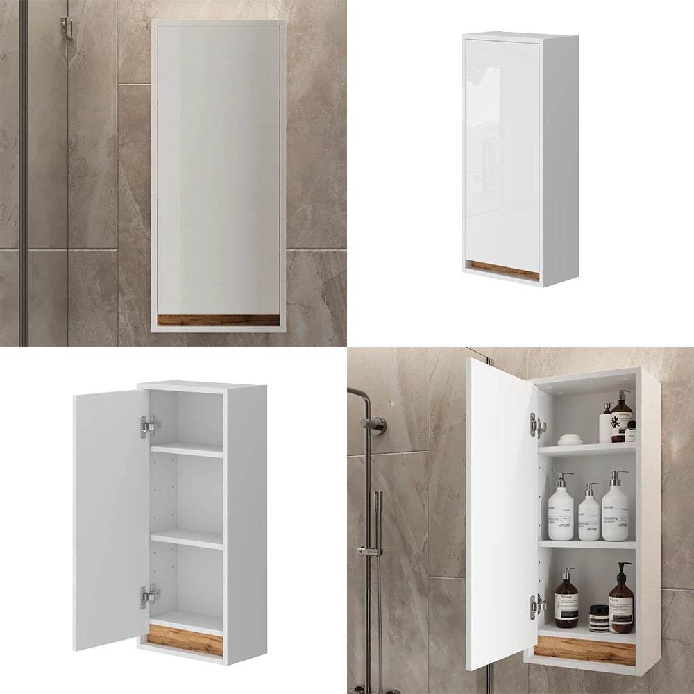 Vicco Mobile bagno Bianco lucido/oro power oak 81.6 x 35 cm con porta