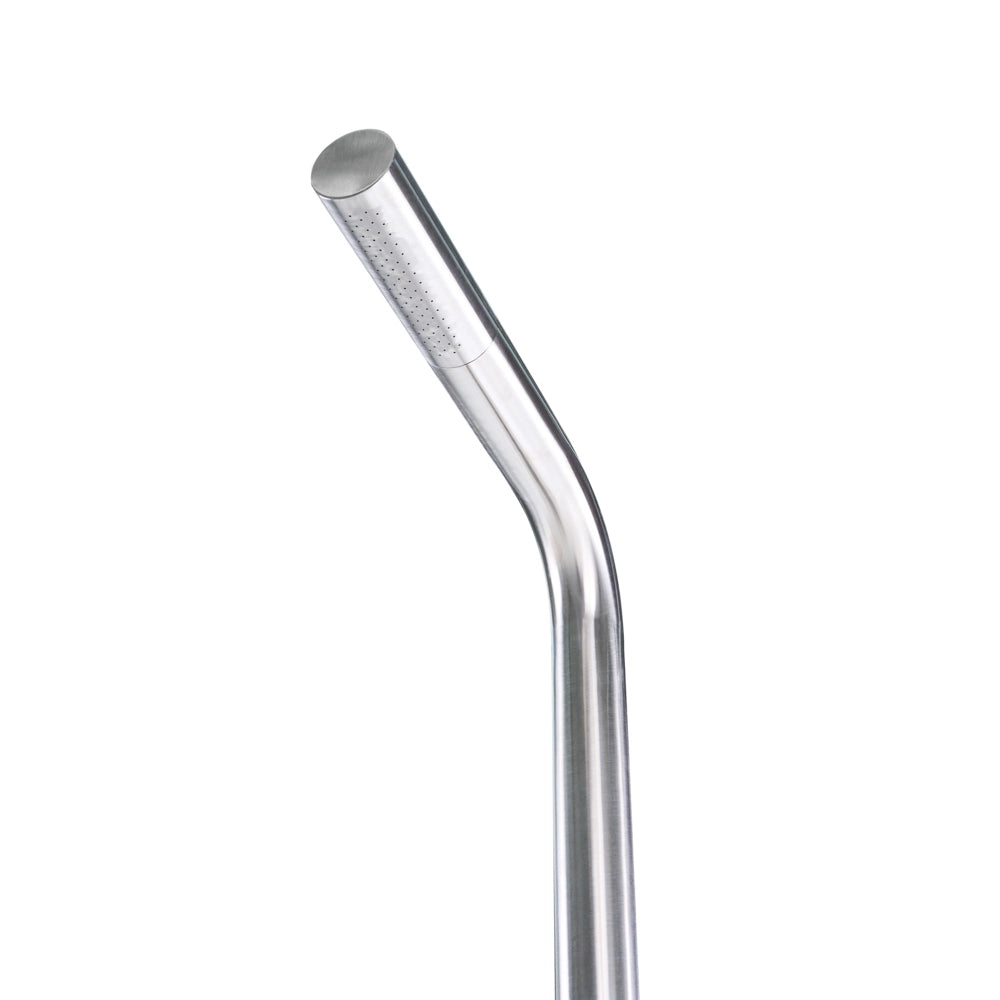 Set Doccia da Esterno con Miscelatore Argento in Acciaio Inox con Funzione Pioggia Giardino Moderno