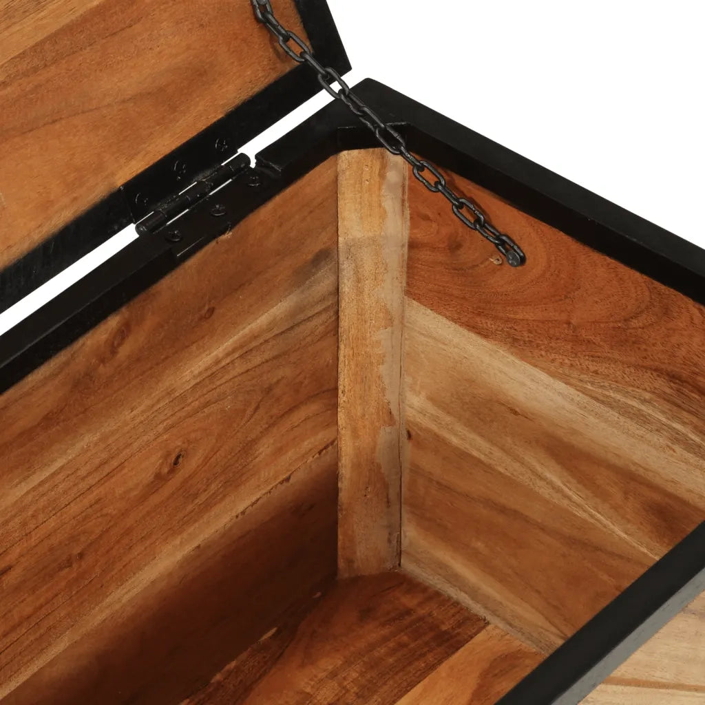 Scatola Portaoggetti 60x30x30 cm Legno Massello Acacia e Ferro 372752