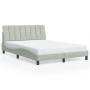 Letto matrimoniale | Letto per adulti | Giroletto senza Materasso Hanko Grigio Chiaro 140x190 cm Velluto