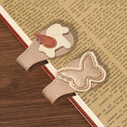 Set di Bookmark in Pelle Magnetica Vintage, Accessorio per Libri con Clip, Design Pony e Farfalla