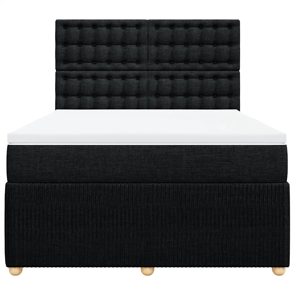 Giroletto a Molle con Materasso Nero 140x190 cm in Tessuto 3294367